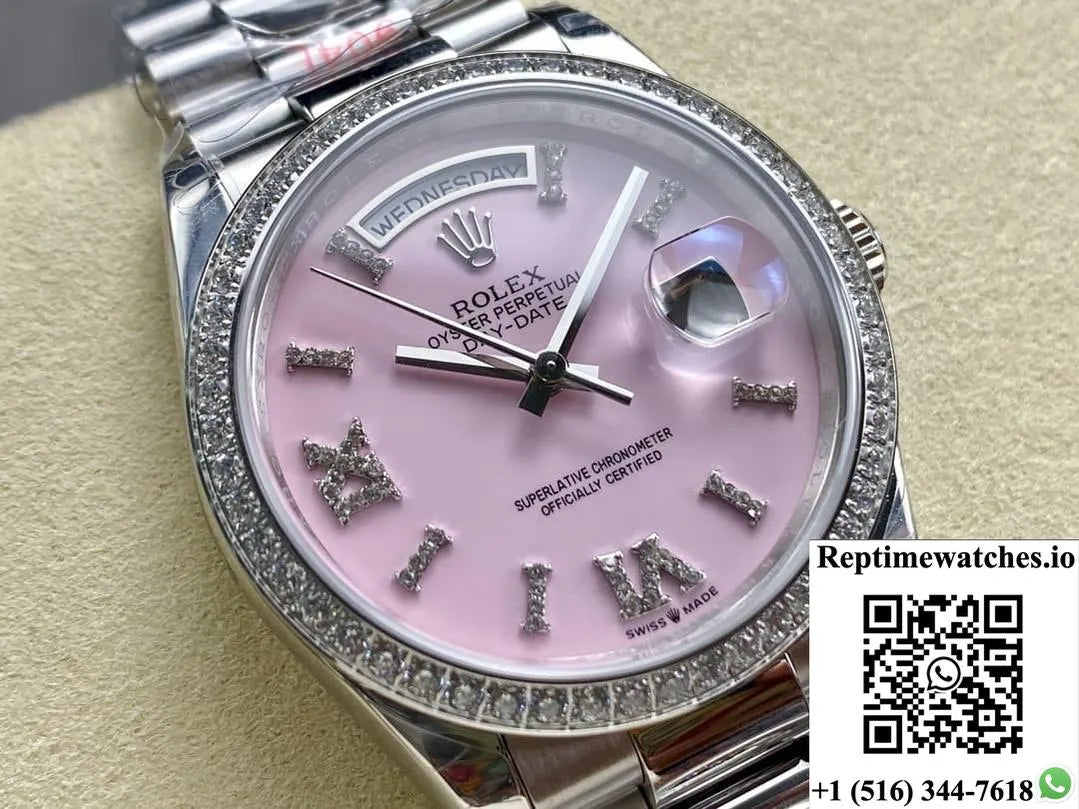 Rolex Day-Date Model M128399Tbr-0009 8+ Factory Diamond Bezel-Rep Time Watches