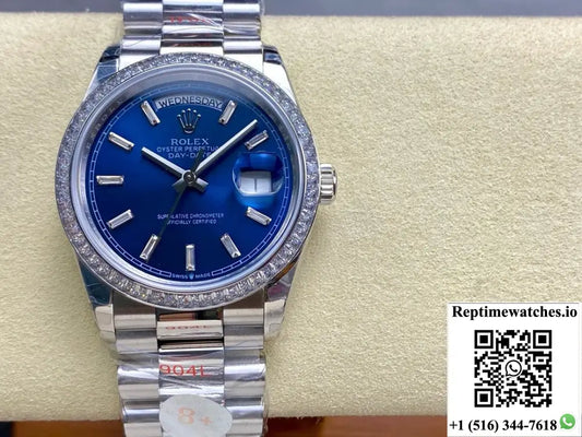 Rolex Day-Date model M128399TBR-0027 8+ Factory stainless steel case