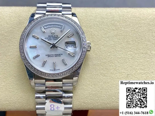 Rolex Day-Date model M228349RBR-0046 8+ Factory White Dial