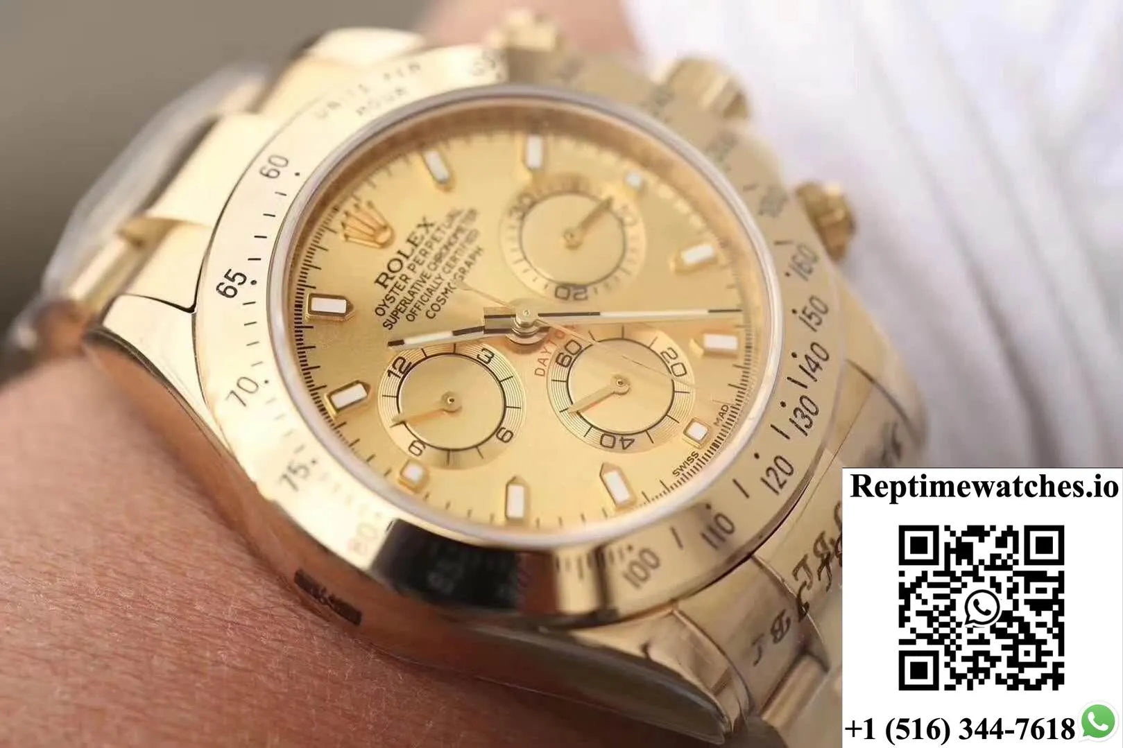 Rolex Daytona Cosmograph 116503 Jh Factory Gold Dial-Rep Time Watches