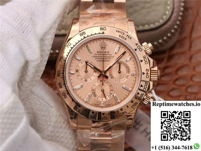 Rolex Daytona Cosmograph 116508 Jh Factory Rose Gold Dial-Rep Time Watches