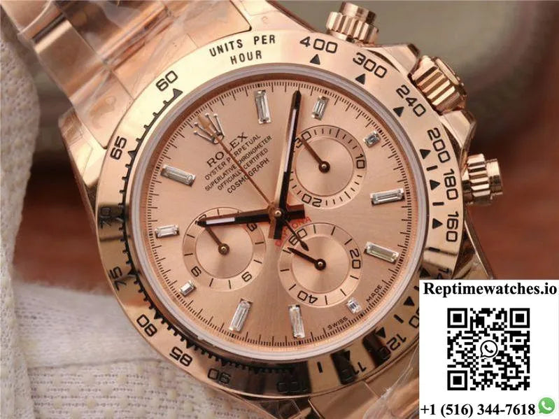 Rolex Daytona Cosmograph 116508 Jh Factory Rose Gold Dial-Rep Time Watches