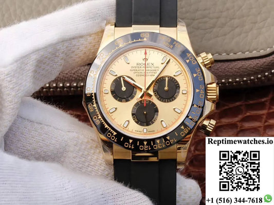 Rolex Daytona Cosmograph 116518Ln Jh Factory V6 Yellow Gold Black Chronograph-Rep Time Watches