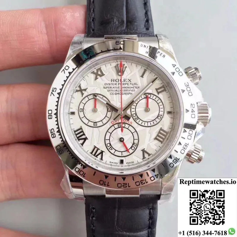 Rolex Daytona Cosmograph 116520 Jh Factory Black Leather Strap-Rep Time Watches
