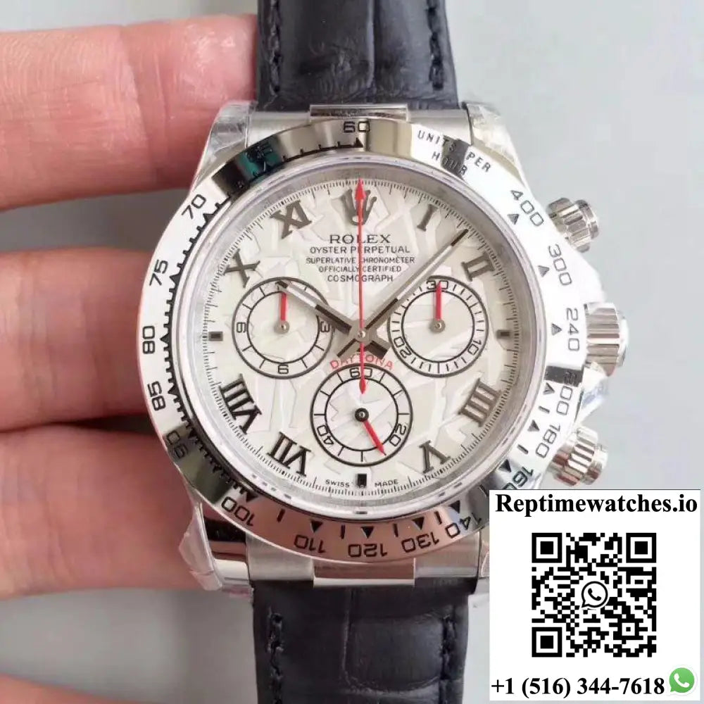 Rolex Daytona Cosmograph 116520 JH Factory Black Leather Strap - Watches