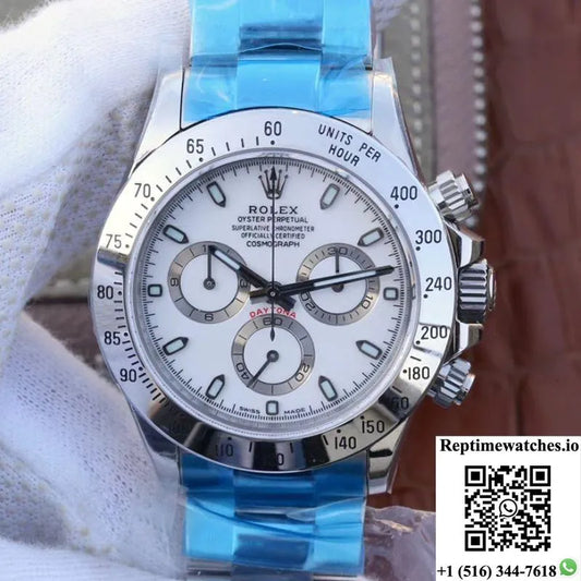Rolex Daytona Cosmograph 116520 Noob Factory White Dial-Rep Time Watches