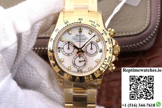 Rolex Daytona Cosmograph 116528-78598 Jh Factory Yellow Gold Diamonds Dial-Rep Time Watches