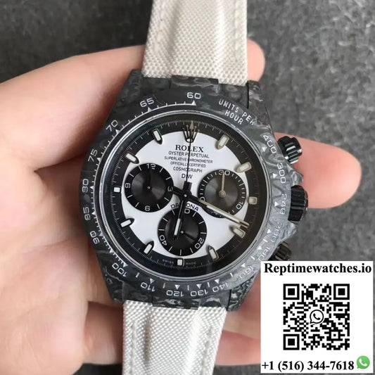 Rolex Daytona Cosmograph Carbon Fiber Diw Customized Version Noob Factory White Dial Product Photo 1