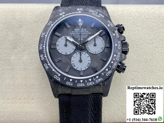 Rolex Daytona Cosmograph Diw Custom Version Noob Factory Black Strap - Watches