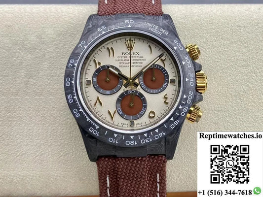 Rolex Daytona Cosmograph Diw Custom Version Noob Factory Brown Strap-Rep Time Watches