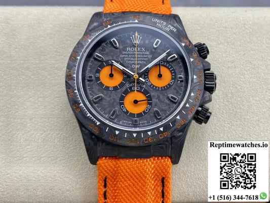 Rolex Daytona Cosmograph Diw Custom Version Noob Factory Orange Strap - Watches