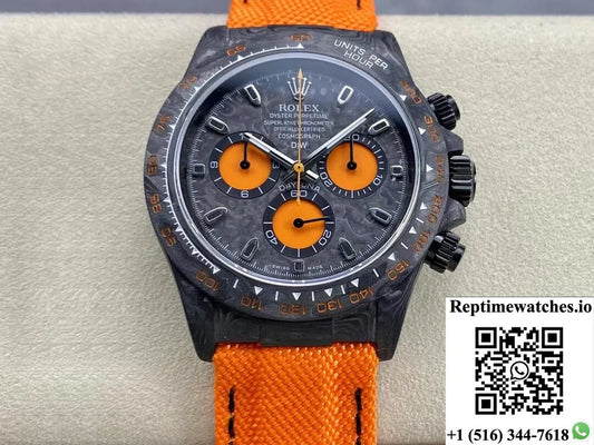 Rolex Daytona Cosmograph Diw Custom Version Noob Factory Orange Strap-Rep Time Watches