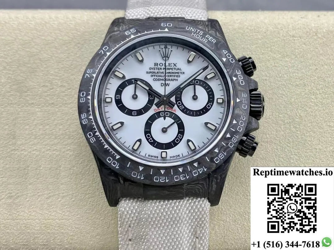 Rolex Daytona Cosmograph Diw Custom Version Noob Factory White Dial-Rep Time Watches