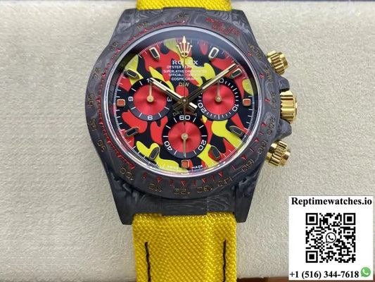 Rolex Daytona Cosmograph Diw Custom Version Noob Factory Yellow Strap - Watches