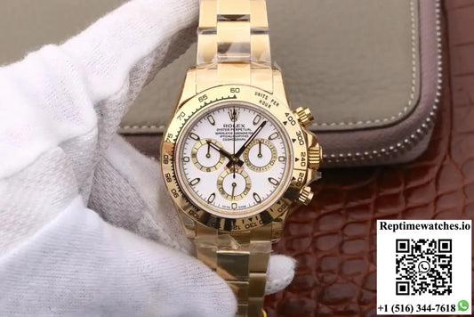 Rolex Daytona Cosmograph M116508-0001 JH Factory Yellow Gold White Dial AI Factory