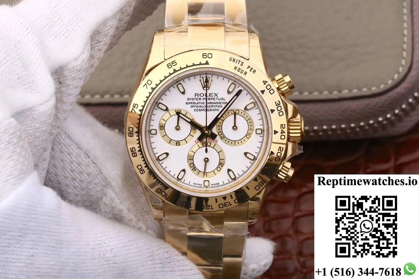 Rolex Daytona Cosmograph M116508-0001 Jh Factory Yellow Gold White Dial-Rep Time Watches