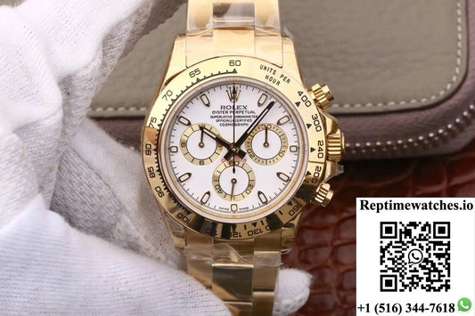 Rolex Daytona Cosmograph M116508-0001 Jh Factory Yellow Gold White Dial-Rep Time Watches