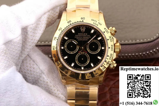 Rolex Daytona Cosmograph M116508-0004 Jh Factory Yellow Gold Black Dial-Rep Time Watches