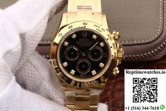 Rolex Daytona Cosmograph M116508-0008 Jh Factory Diamonds Black Dial-Rep Time Watches