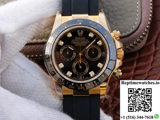 Rolex Daytona Cosmograph M116518Ln-0046 Jh Factory Diamond Black Dial-Rep Time Watches