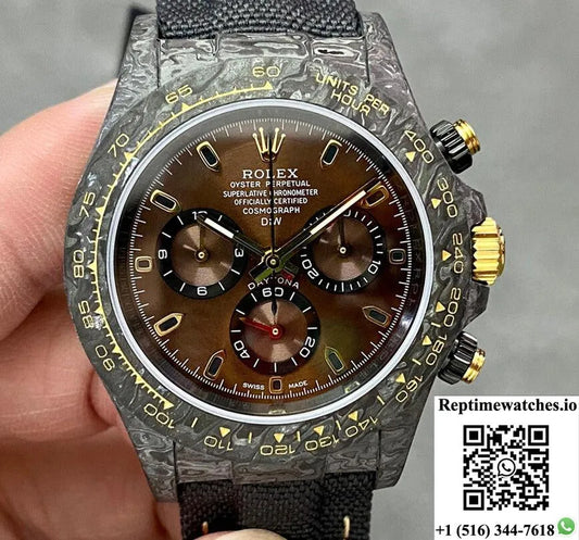 Rolex Daytona Cosmograph Noob Factory Diw Custom Version Brown Dial-Rep Time Watches