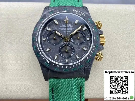 Rolex Daytona Cosmograph Noob Factory Diw Custom Version Dark Green Strap - Watches