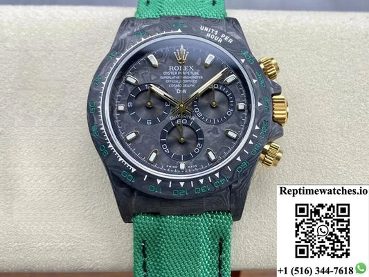 Rolex Daytona Cosmograph Noob Factory Diw Custom Version Dark Green Strap-Rep Time Watches