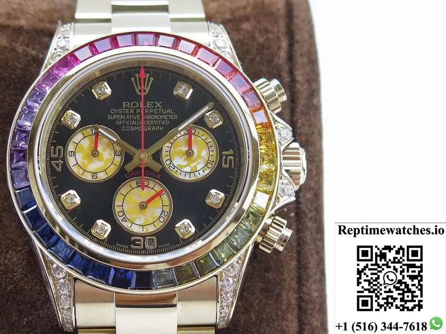 Rolex Daytona Cosmograph Rainbow 116589Rbow Bl Factory 4130 Movement-Rep Time Watches