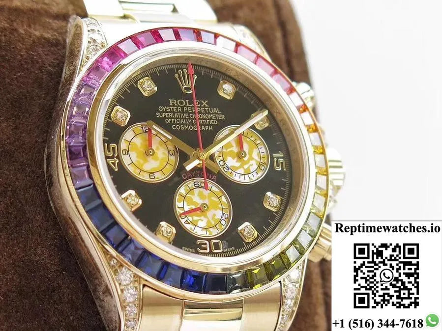 Rolex Daytona Cosmograph Rainbow 116589Rbow Bl Factory 4130 Movement-Rep Time Watches