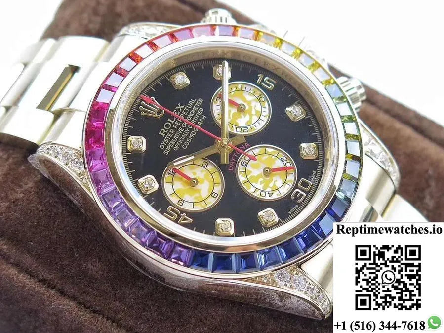 Rolex Daytona Cosmograph Rainbow 116589Rbow Bl Factory 4130 Movement-Rep Time Watches