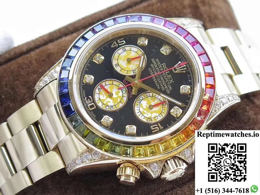 Rolex Daytona Cosmograph Rainbow 116589Rbow Bl Factory 4130 Movement-Rep Time Watches