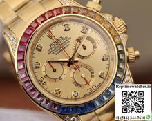 Rolex Daytona Cosmograph Rainbow 116598RBOW BL Factory Gold Dial - Watches