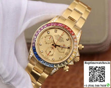 Rolex Daytona Cosmograph Rainbow 116598RBOW BL Factory Gold Dial - Watches