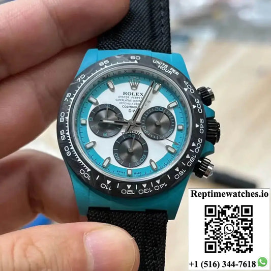 Rolex Daytona Diw Factory NTPT Carbon Fiber Blue Case - Watches