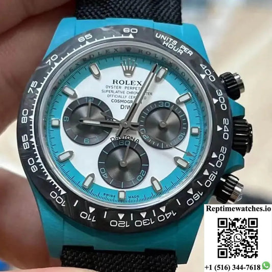 Rolex Daytona Diw Factory Ntpt Carbon Fiber Blue Case-Rep Time Watches