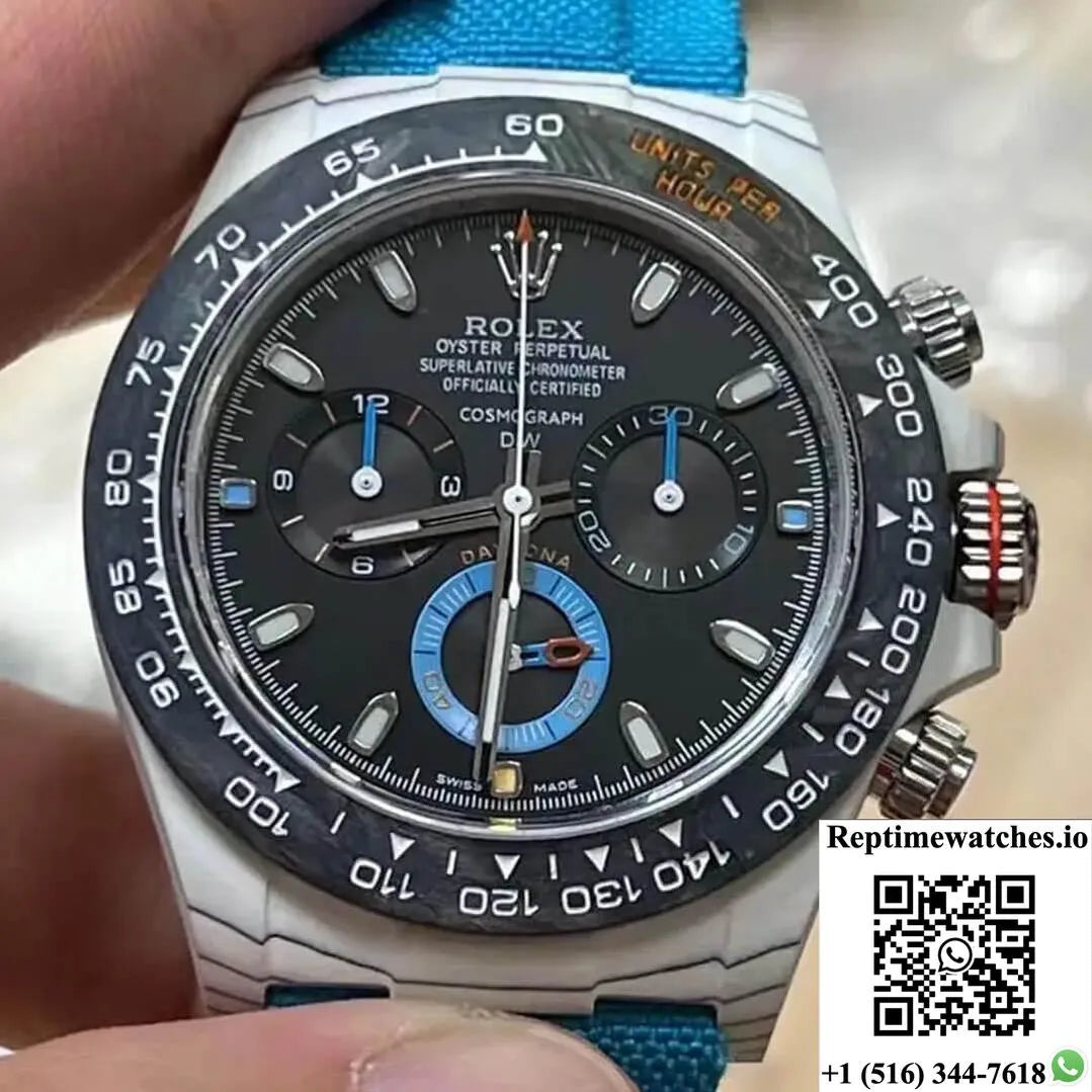 Rolex Daytona Diw Factory Ntpt Carbon Fiber Blue Strap-Rep Time Watches