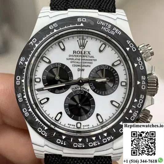 Rolex Daytona Diw Factory Ntpt Carbon Fiber White Dial-Rep Time Watches