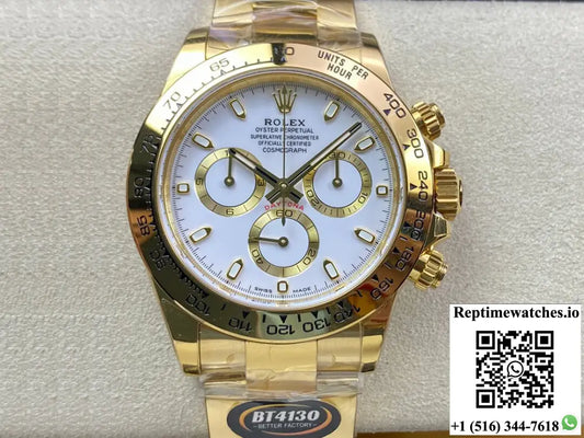 Rolex Daytona M116508-0001 BT Factory Yellow Gold White Dial - Watches