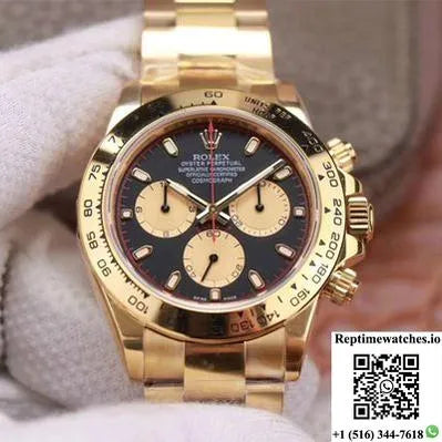 Rolex Daytona M116508-0009 Noob Factory Black Dial 4130 Movement-Rep Time Watches