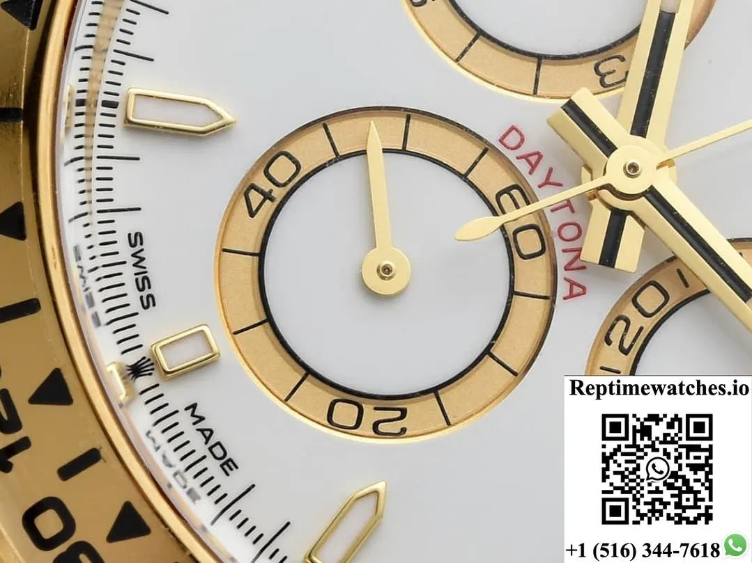 Rolex Daytona M126508-0001 Clean Factory Gold Color Bezel-Rep Time Watches
