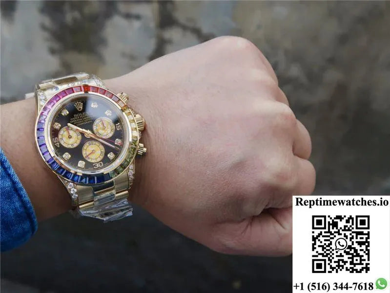 Rolex Daytona Rainbow Cosmograph 116598Rbow Bl Factory 7750 Movement-Rep Time Watches