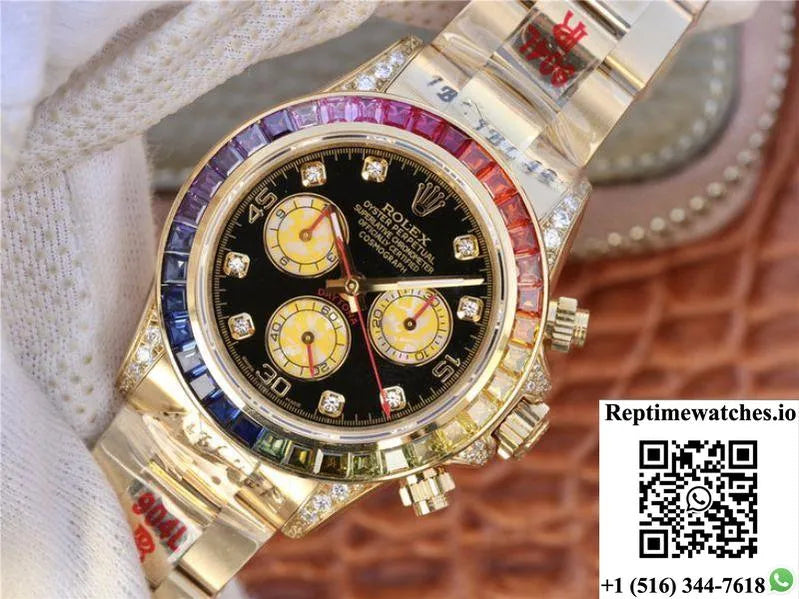 Rolex Daytona Rainbow Cosmograph 116598Rbow Bl Factory 7750 Movement-Rep Time Watches