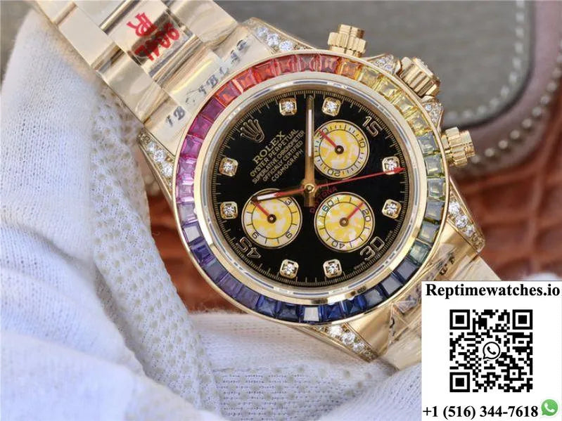 Rolex Daytona Rainbow Cosmograph 116598Rbow Bl Factory 7750 Movement-Rep Time Watches