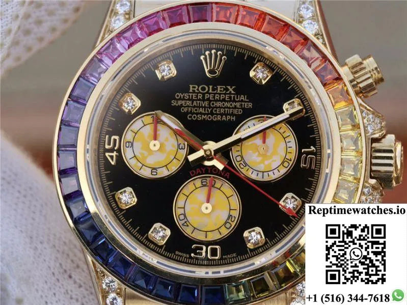 Rolex Daytona Rainbow Cosmograph 116598Rbow Bl Factory 7750 Movement-Rep Time Watches