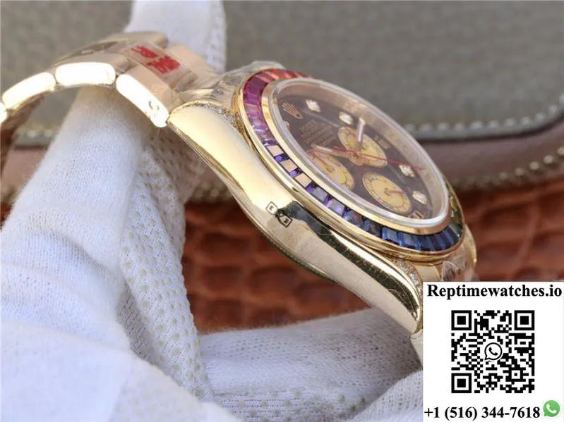 Rolex Daytona Rainbow Cosmograph 116598Rbow Bl Factory 7750 Movement-Rep Time Watches
