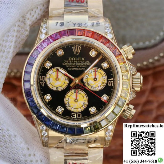 Rolex Daytona Rainbow Cosmograph 116598Rbow Bl Factory 7750 Movement-Rep Time Watches