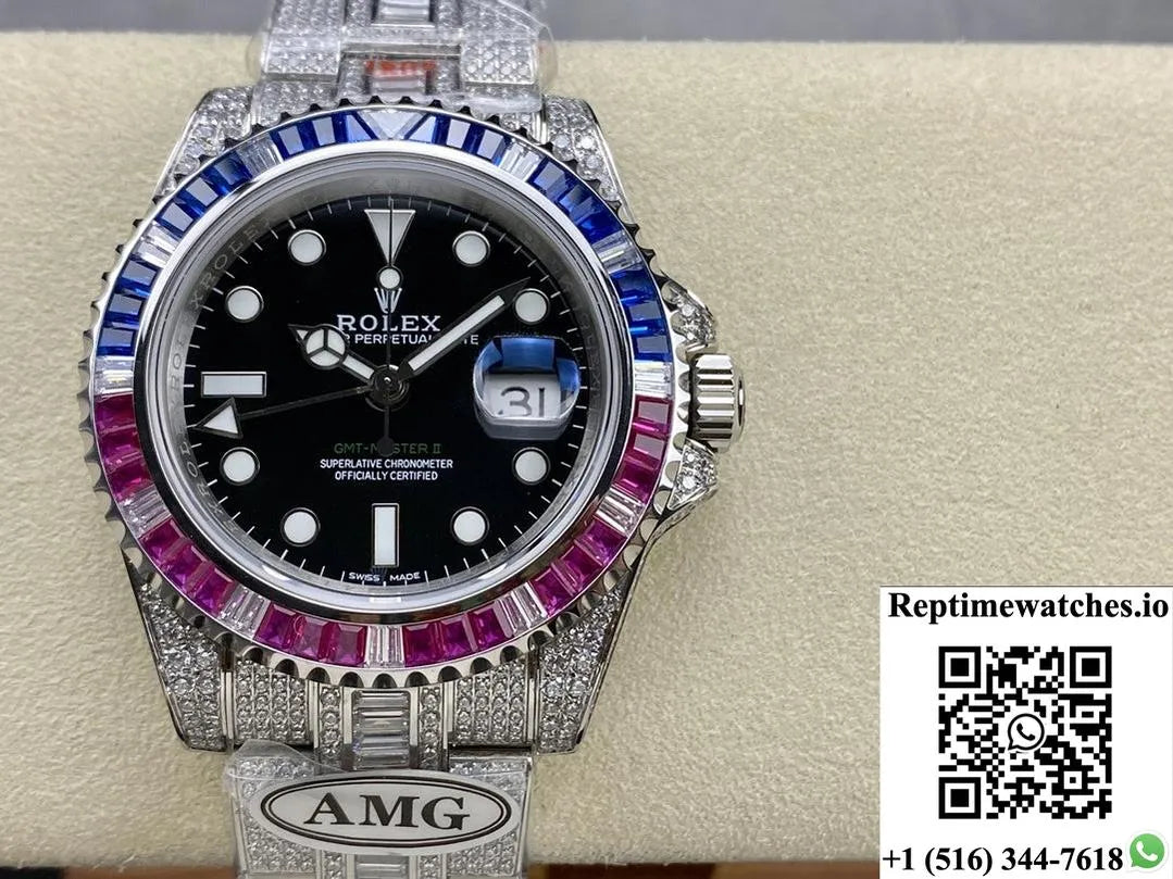 Rolex Gmt-Master 116759 Saru-78209 Amg Factory Diamond Case-Rep Time Watches