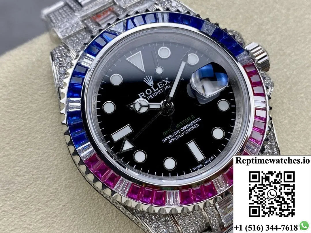 Rolex Gmt-Master 116759 Saru-78209 Amg Factory Diamond Case-Rep Time Watches