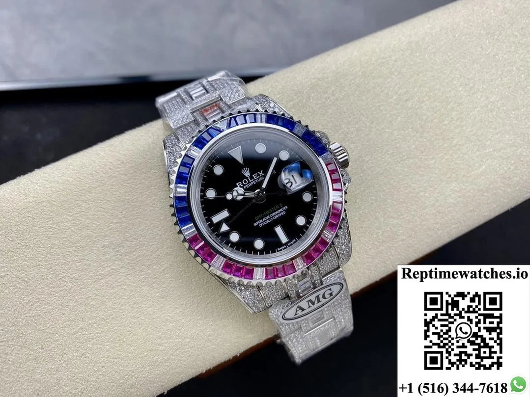 Rolex Gmt-Master 116759 Saru-78209 Amg Factory Diamond Case-Rep Time Watches