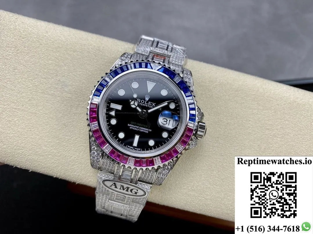 Rolex Gmt-Master 116759 Saru-78209 Amg Factory Diamond Case-Rep Time Watches